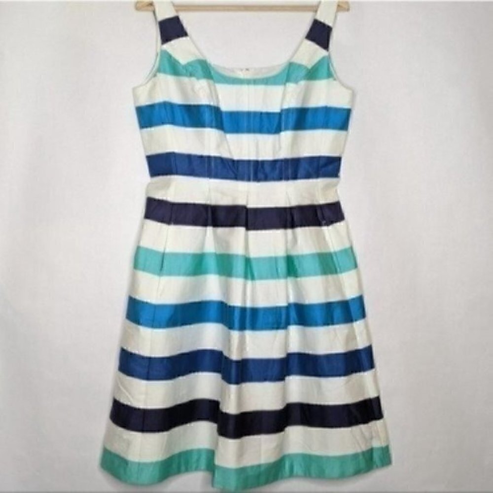 NINE WEST Dress Striped Blue